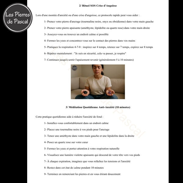 Page Protocoles E-book Les Meilleures Pierres contre l'Anxiété, le Stress et les Angoisses