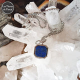 Pendentif Lapis-Lazuli avec une Chaîne Acier Inoxydable 304 de 60 cm