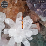 Pendentif Croix en Ambre Cognac de la Baltique Grade A sur Argent 925 et Chaîne Argent Sterling 925