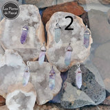 Pendentif en Fluorine ou Fluorite en Forme de Pendule avec une Chaîne en Acier Inoxydable de 50 cm