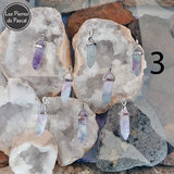 Pendentif en Fluorine ou Fluorite en Forme de Pendule avec une Chaîne en Acier Inoxydable de 50 cm