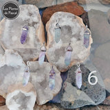 Pendentif en Fluorine ou Fluorite en Forme de Pendule avec une Chaîne en Acier Inoxydable de 50 cm