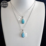 Pendentif en Larimar en Argent avec une Chaîne en Argent
