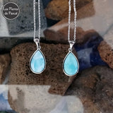 Pendentif en Larimar de Saint-Domingue Grade 2A en Argent