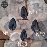 4 Nouveaux Pendentifs en Obsidienne Céleste du Mexique de Grade 2A avec une Bélière et une Chaîne en Argent