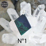2ème Pendentif en Azurite Malachite de Bolivie Grade 5A avec une Chaîne en Argent Sterling 925 de 45 cm ou +