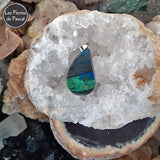 2ème Pendentif en Azurite Malachite de Bolivie Grade 5A avec une Chaîne en Argent Sterling 925 de 45 cm ou +