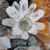 Pendentif Arbre de Vie Rond en Aventurine Verte