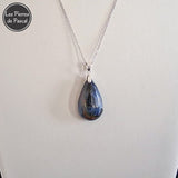 4ème Pendentif en Piétersite de Namibie Grade 6A avec une Chaîne en Argent Sterling 925 de 45 cm ou +