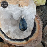 4ème Pendentif en Piétersite de Namibie Grade 6A avec une Chaîne en Argent Sterling 925 de 45 cm ou +