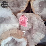 Pendentifs Rhodochrosite Brute d'Argentine 2A avec une Chaîne en Métal Argenté de 50 cm N°2