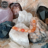 Perles cornaline 8 mm à l'Unité pour le Chakra N°3 "Manipura" ou Chakra du Plexus Solaire