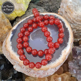 Perles en Pierre Cornaline Rouge 8 mm à l'Unité pour le Chakra N°1 Muladhara ou Chakra Racine