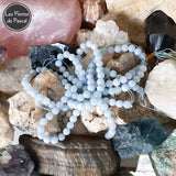 Perles en Pierre aigue-marine 8 mm à l'Unité pour le Chakra N°5 "Vishuddha" ou Chakra de la Gorge