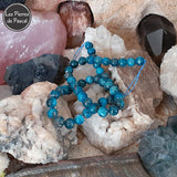 Perles en Pierre apatite bleue 8 mm à l'Unité pour le Chakra N°5 "Vishuddha" ou Chakra de la Gorge