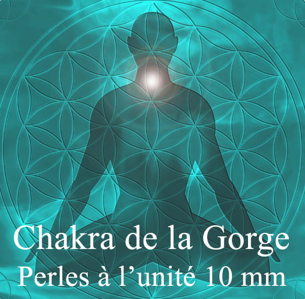Perles en Pierre 10 mm à l'Unité pour le Chakra N°5 "Vishuddha" ou Chakra de la Gorge