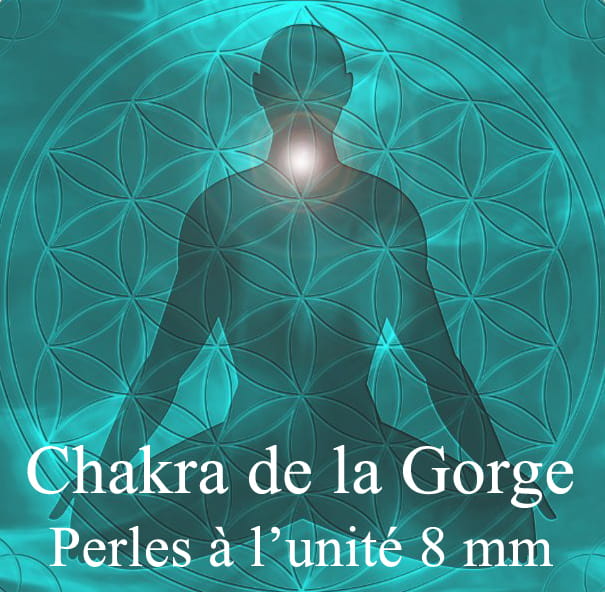 Perles en Pierre 8 mm à l'Unité pour le Chakra N°5 