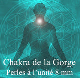 Perles en Pierre 8 mm à l'Unité pour le Chakra N°5 "Vishuddha" ou Chakra de la Gorge
