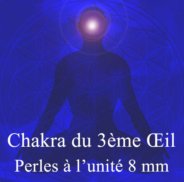 Perles en Pierre 8 mm à l'Unité pour le Chakra N°6 
