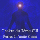 Perles en Pierre 8 mm à l'Unité pour le Chakra N°6 "Ajna" ou Chakra du 3ème Œil