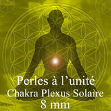 Perles en Pierre Naturelle de 8 mm à l'Unité pour le Chakra N°3 "Manipura" ou Chakra du Plexus Solaire