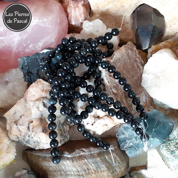 Perles obsidienne noire 8 mm à l'Unité pour le Chakra N°6 "Ajna" ou Chakra du 3ème Œil