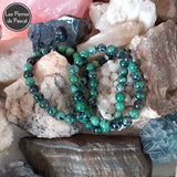 Perles zoïsite à rubis de 8 mm à l'Unité pour le Chakra N°4 "Anahata" ou Chakra du Cœurs