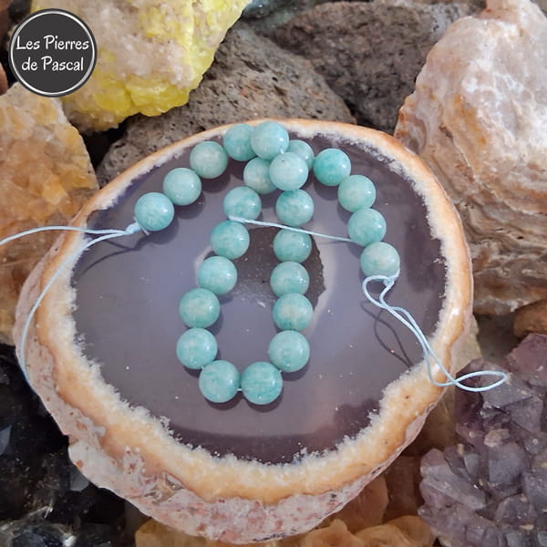 Amazonite Bleue du Pérou Lots de Perles de 8 mm de Grade A