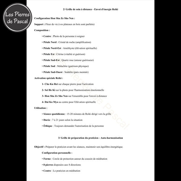 E-book Grilles Cristallières et Pratiques Reiki - Guide Pratique 60 Pages | Par Pascal Artisan