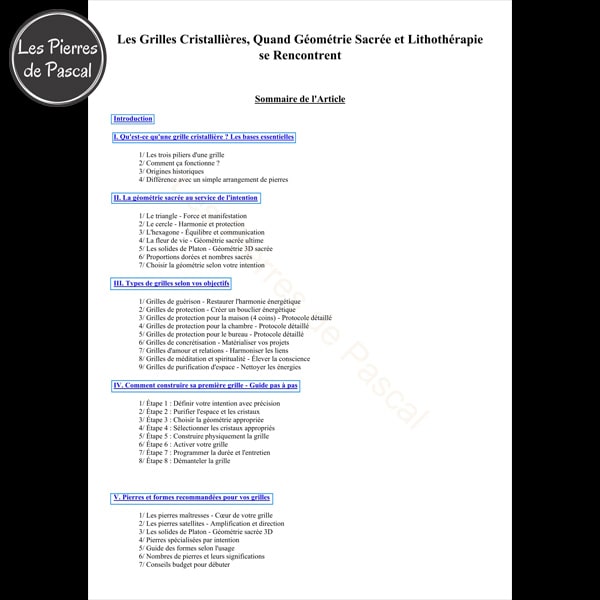E-book Grilles Cristallières et Pratiques Reiki - Guide Pratique 60 Pages | Par Pascal Artisan