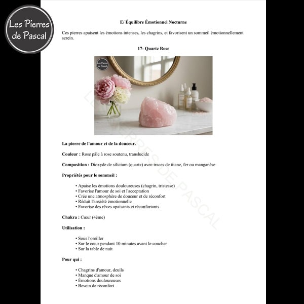 E-book Sommeil & 21 Pierres Naturelles - Guide Pratique de 120 Pages | Par Pascal Artisan