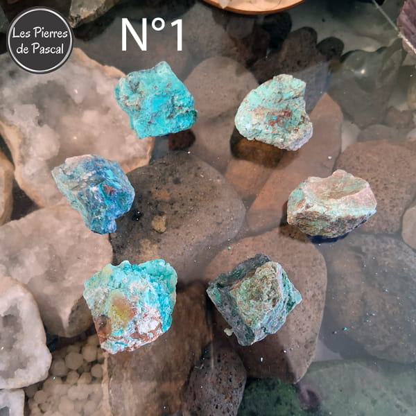 Pierres Brutes de Chrysocolle Shattuckite Grade 2A de Namibie de 30 - 40 mm N°1