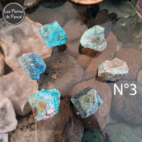 Pierres Brutes de Chrysocolle Shattuckite Grade 2A de Namibie de 30 - 40 mm N°3