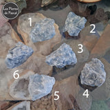 Pierres Brutes de Calcite Bleue Grade A du Mexique de 30 - 50 mm N°1, 2, 3, 4, 5 et 6