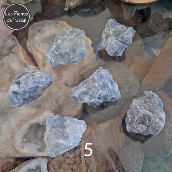 Pierres Brutes de Calcite Bleue Grade A du Mexique de 30 - 50 mm N°5