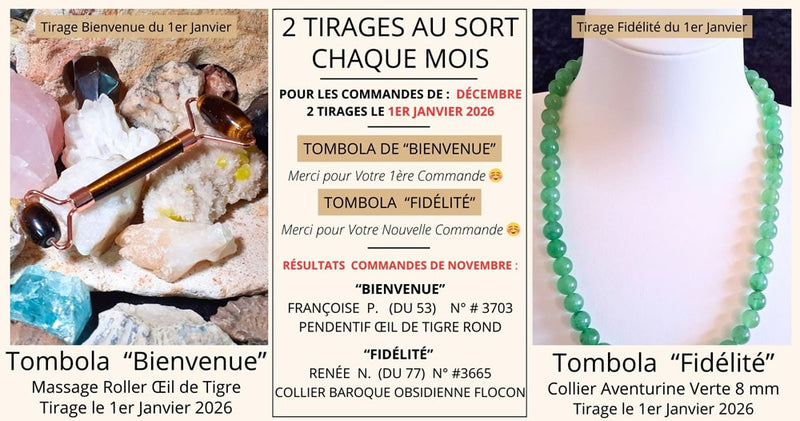 Résultats tombola des commandes de novembre 2025 2 tirages au sort du 1er décembre 2025