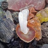 Sculpture d'Ange en Cristal de Roche du Brésil de Grade A de 4,5 cm de Haut de profil