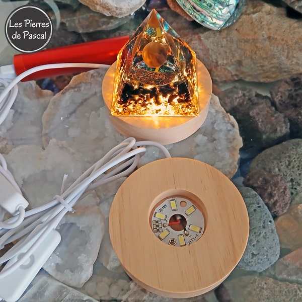 Sporgo - Lot De 4 Socles LED En Bois Avec Interrupteur USB - Lumière 3 Couleurs Réglable - Présentation Bijoux, Boules Résine Veilleuse Socle Design Sporgo - Lot De 4 Socles LED En Bois Avec Interrupteur USB - Lumière 3 Couleurs Réglable - Présentation Bijoux, Boules Résine Veilleuse Socle Design