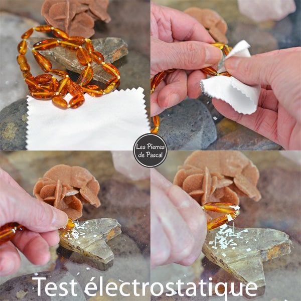 Photo pour réaliser le test de l'électrostatique de l'ambre