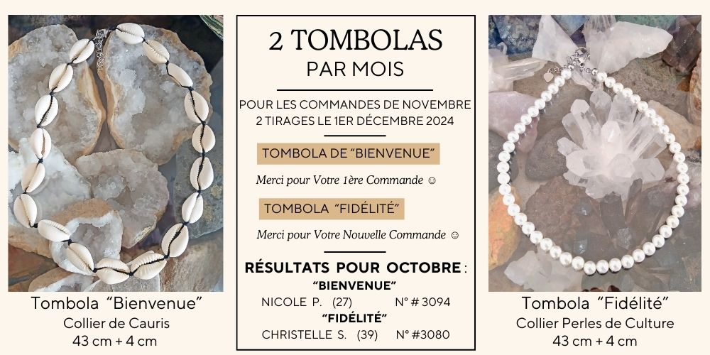 2 Tombolas le 1er décembre pour récompenser les commandes de novembre.