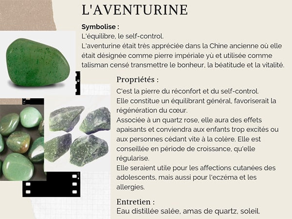 Vertus et propriétés de l'aventurine verte