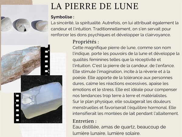 Vertus et propriétés de l'a pierre de lune