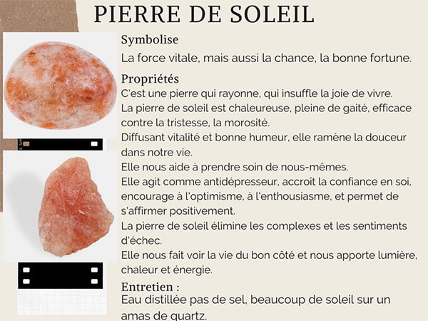 Vertus et propriétés de la pierre de soleil