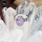 Bague Ajustable Argent Sterling 925 avec une Améthyste "Light" du Brésil