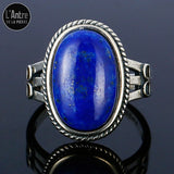 Bague Lapis-Lazuli en Argent Massif 925 Façon Antique