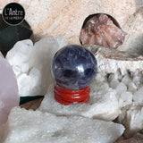 Boule de Cristal Améthyste d'Uruguay sur Socle de 3 cm de Diamètre