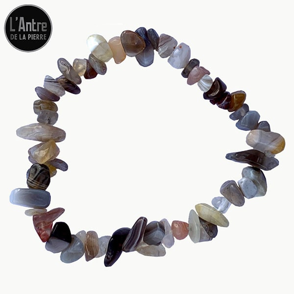 Bracelet Baroque ou Pierres Chips Agate du Botswana