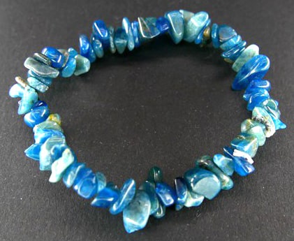 Bracelet Baroque ou Pierres Chips Apatite Bleue