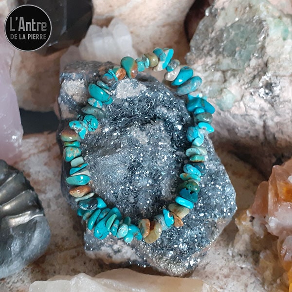 Bracelet Baroque ou Pierres Chips Turquoise Africaine