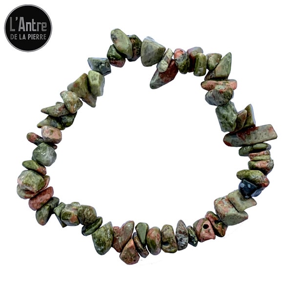 Bracelet Baroque ou Pierres Chips Unakite ou Épidote